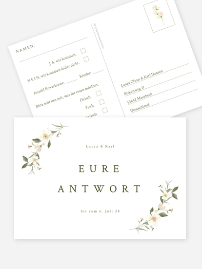 Antwortkarte Hochzeit Floral Charm