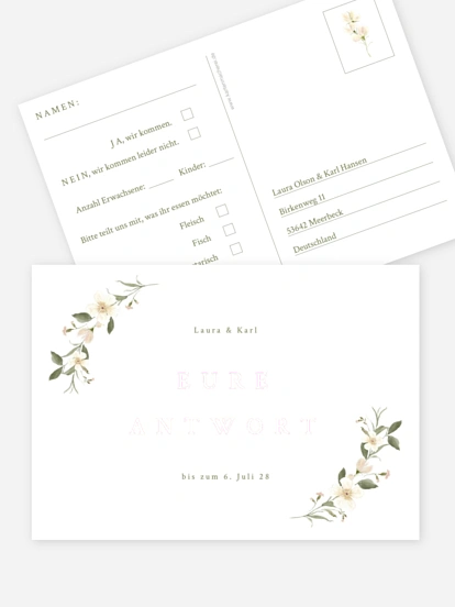 Antwortkarte Hochzeit Floral Charm