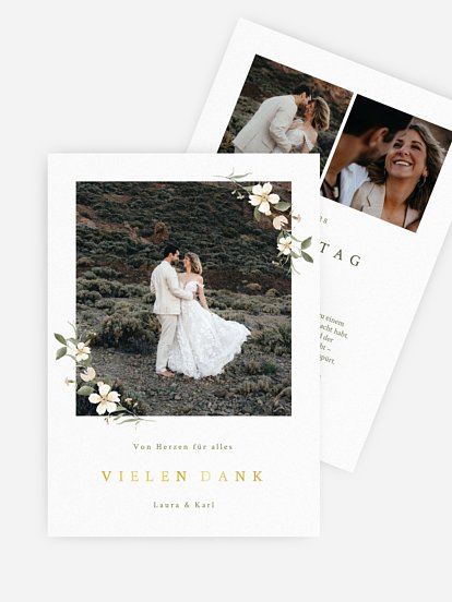 Dankeskarte Hochzeit Floral Charm