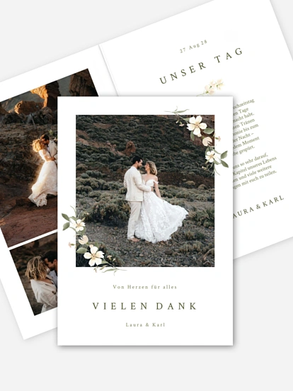 Dankeskarte Hochzeit Floral Charm