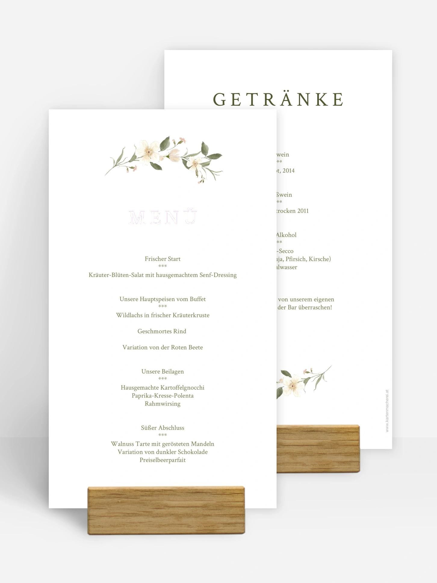 Menükarte Hochzeit Floral Charm
