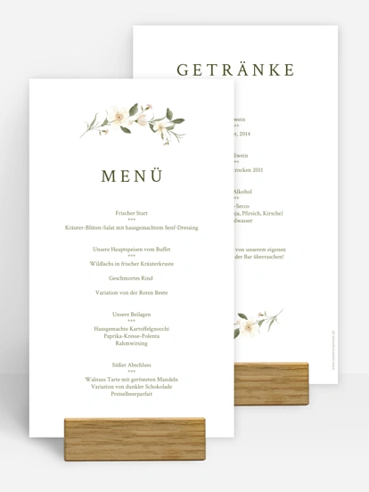Menükarte Hochzeit Floral Charm