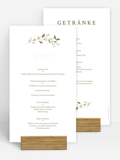 Menükarte Hochzeit Floral Charm