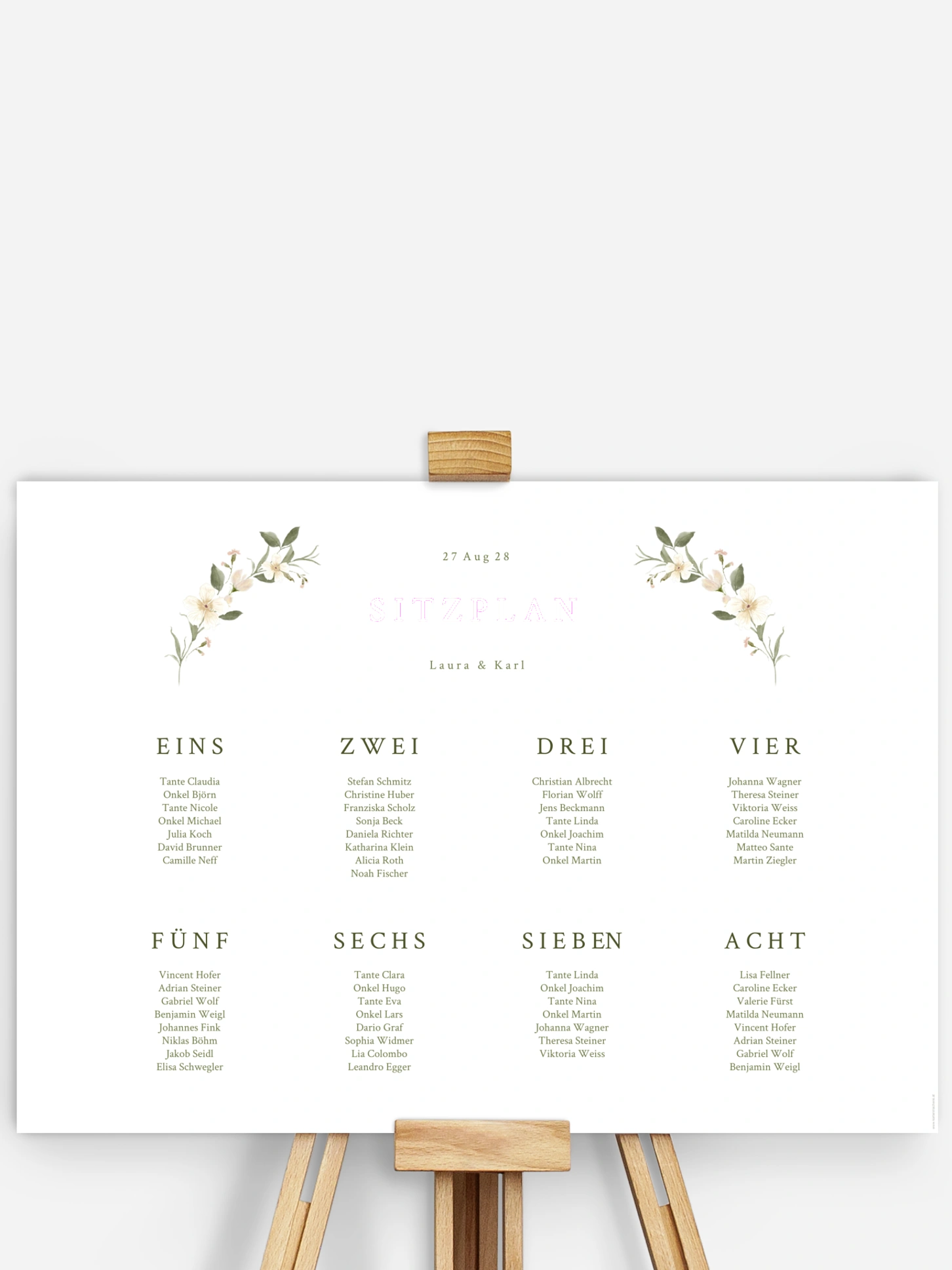 Sitzplan Plakat Floral Charm