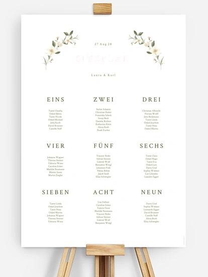 Sitzplan Plakat Floral Charm