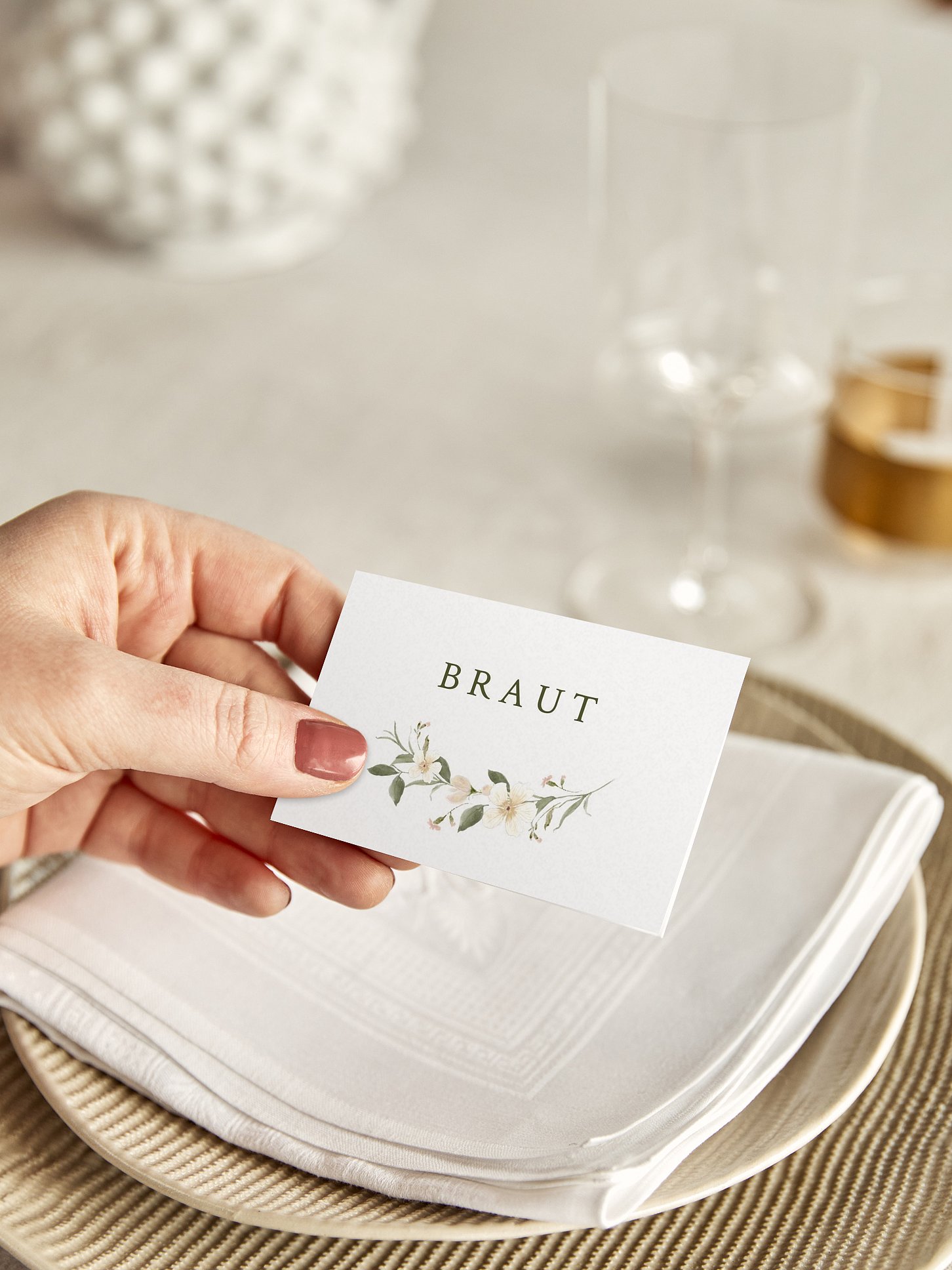Tischkarte Hochzeit Floral Charm