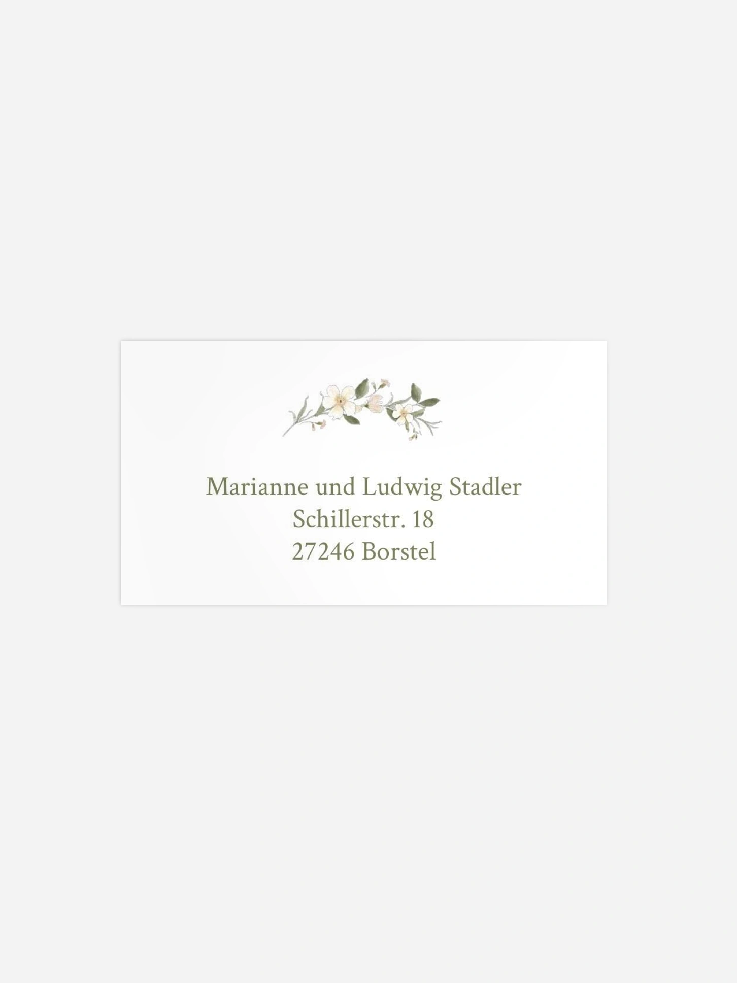 Empfängeraufkleber Silberhochzeit Floral Charm