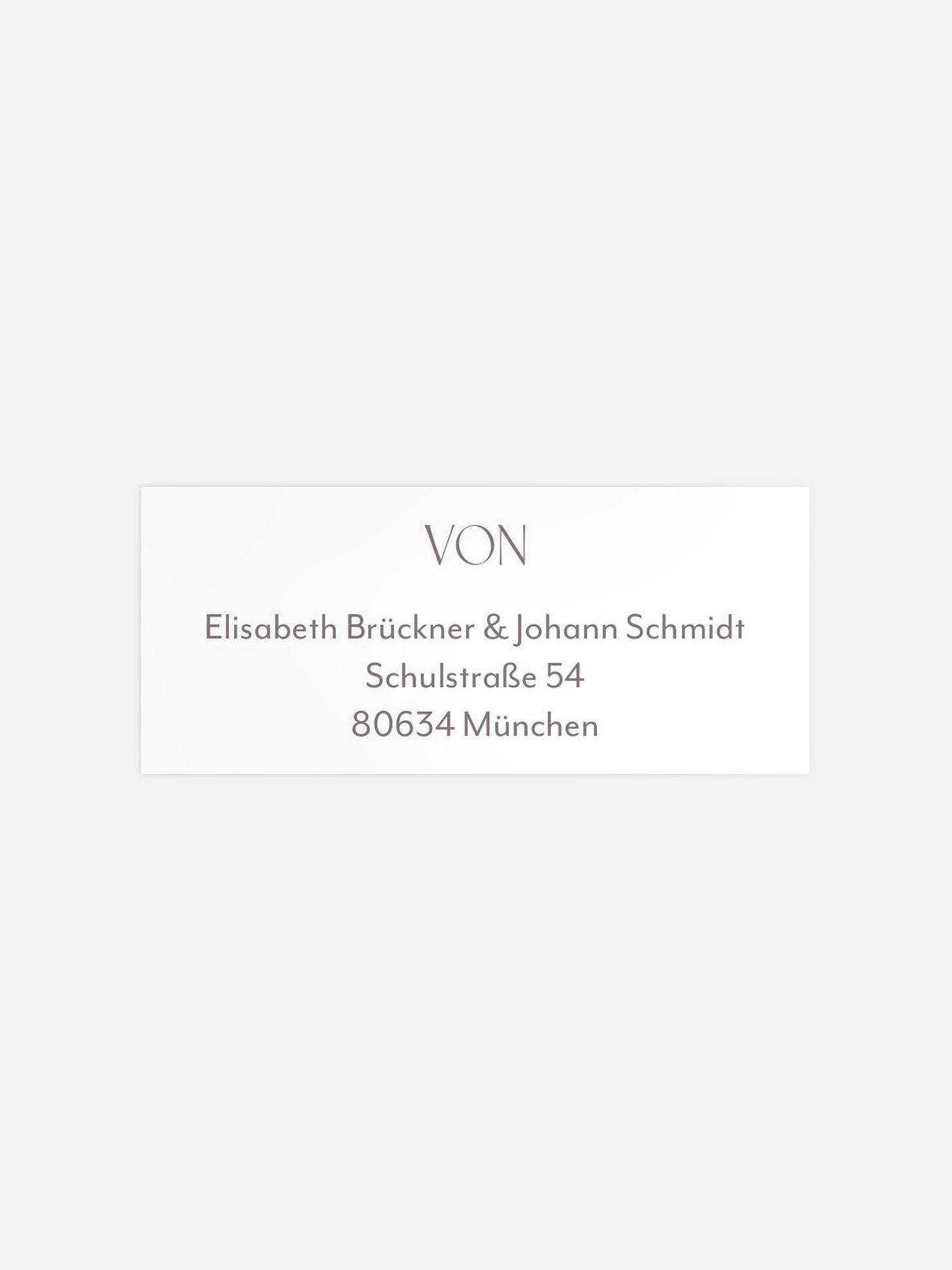 Absenderaufkleber Hochzeit Simple Match