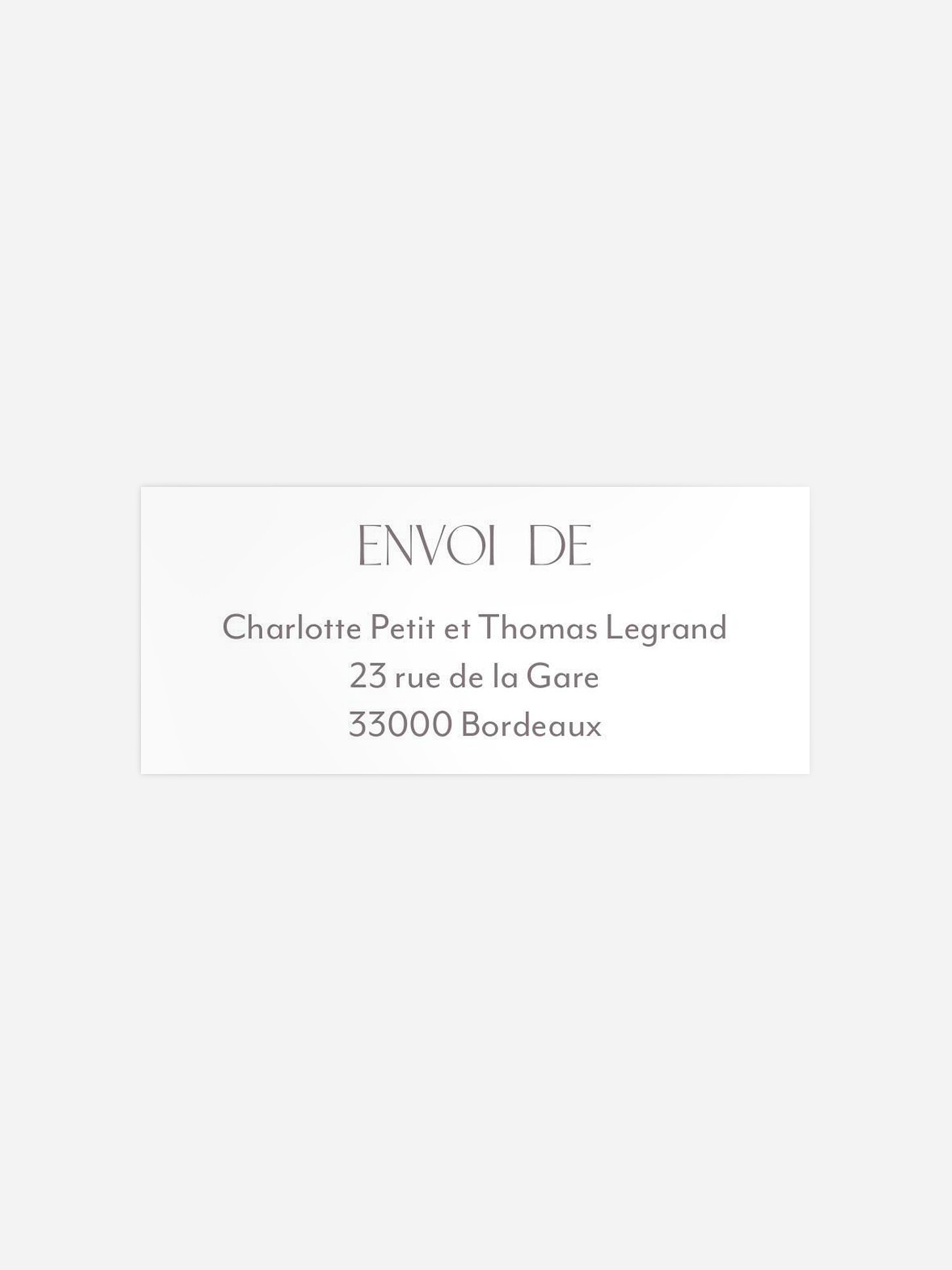 Étiquette expéditeur mariage Simple Match