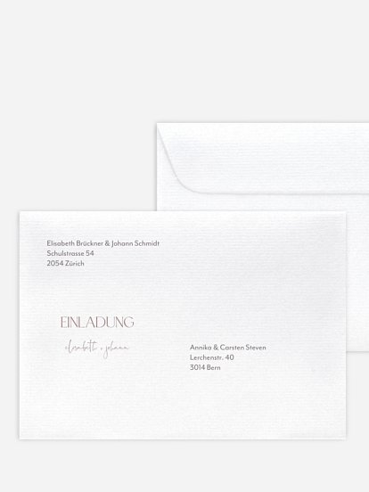 Bedruckter Briefumschlag Hochzeit Simple Match