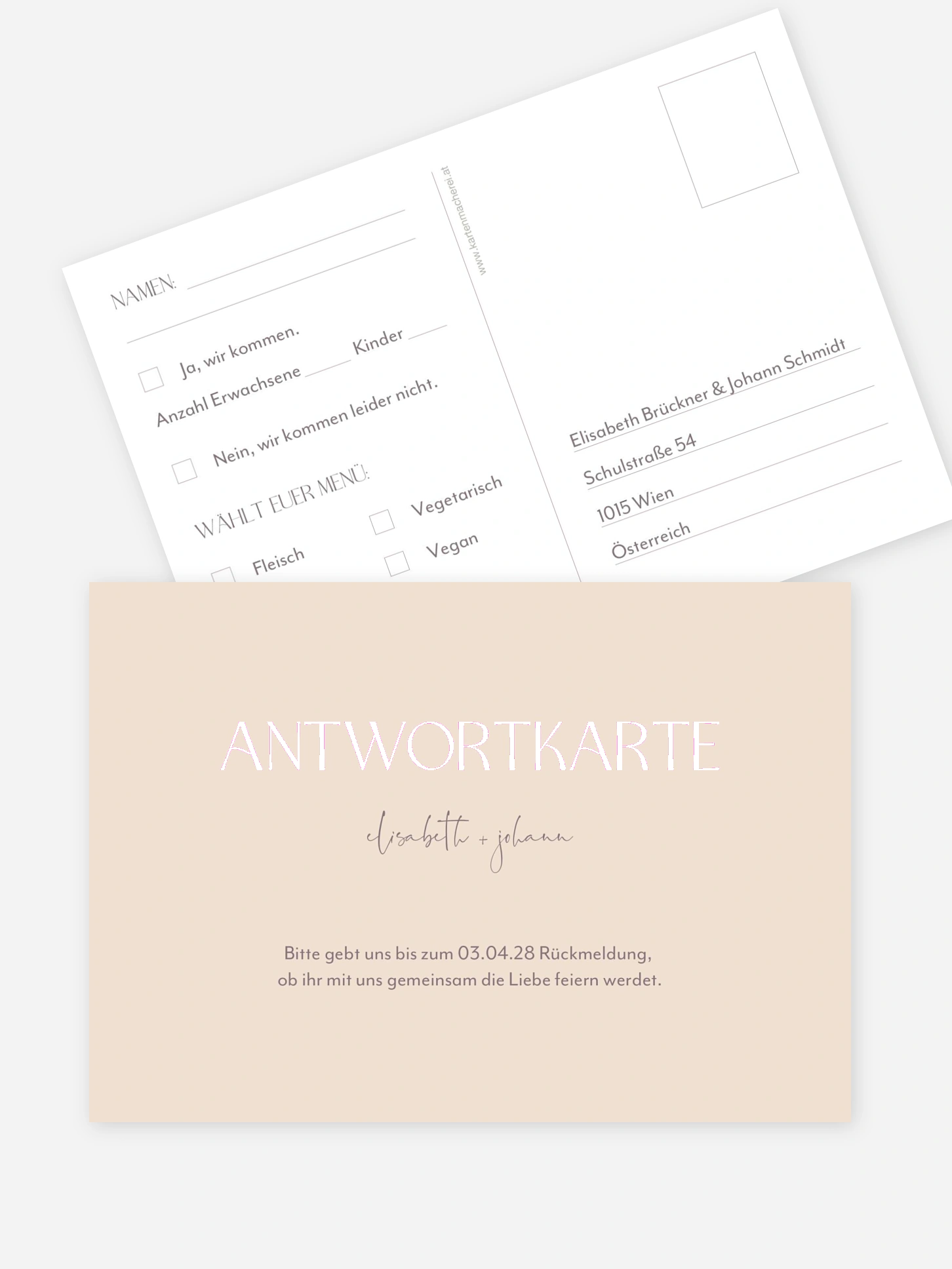 Antwortkarte Hochzeit Simple Match