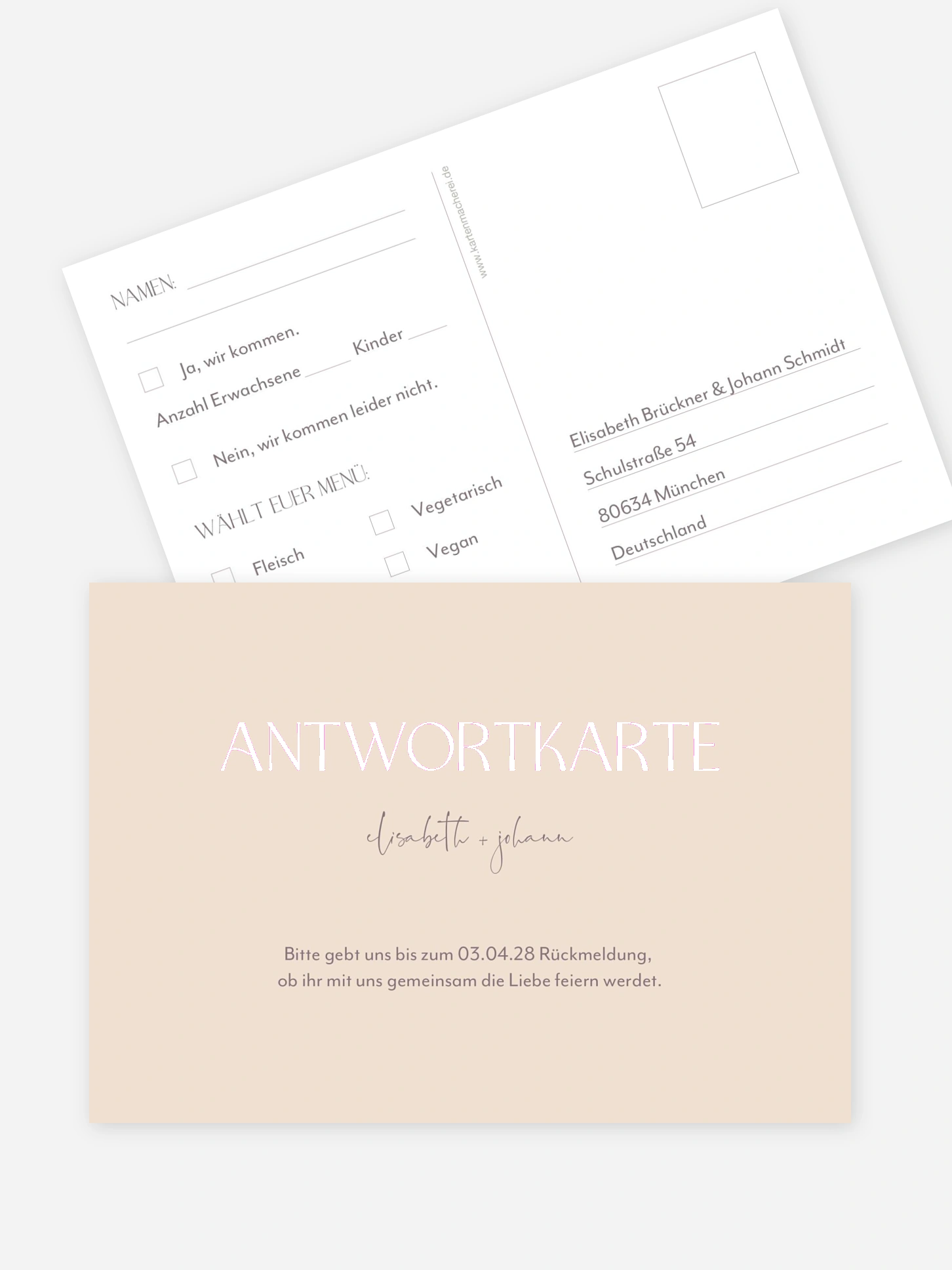 Antwortkarte Hochzeit Simple Match