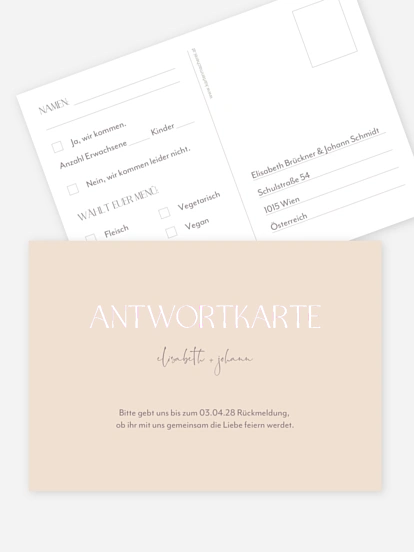 Antwortkarte Hochzeit Simple Match