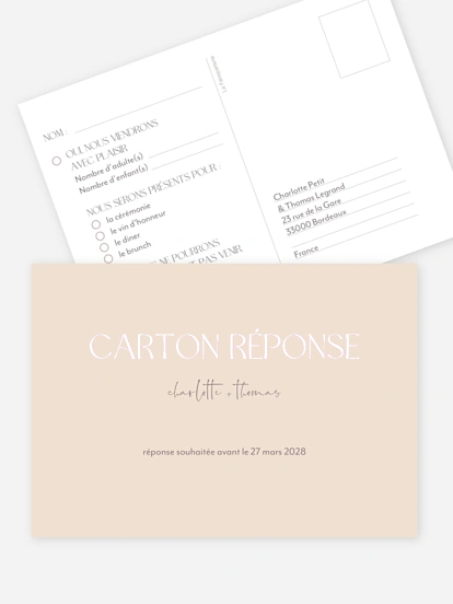 Carton réponse Simple Match