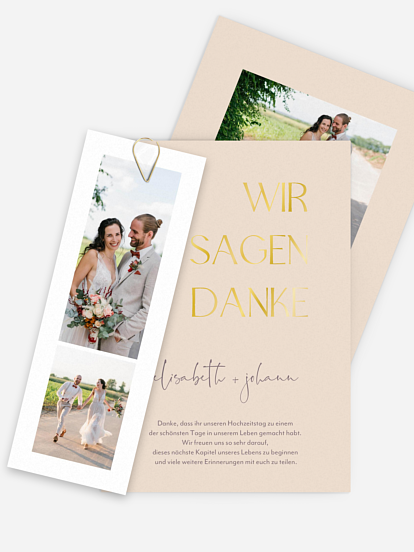 Dankeskarte Hochzeit Simple Match