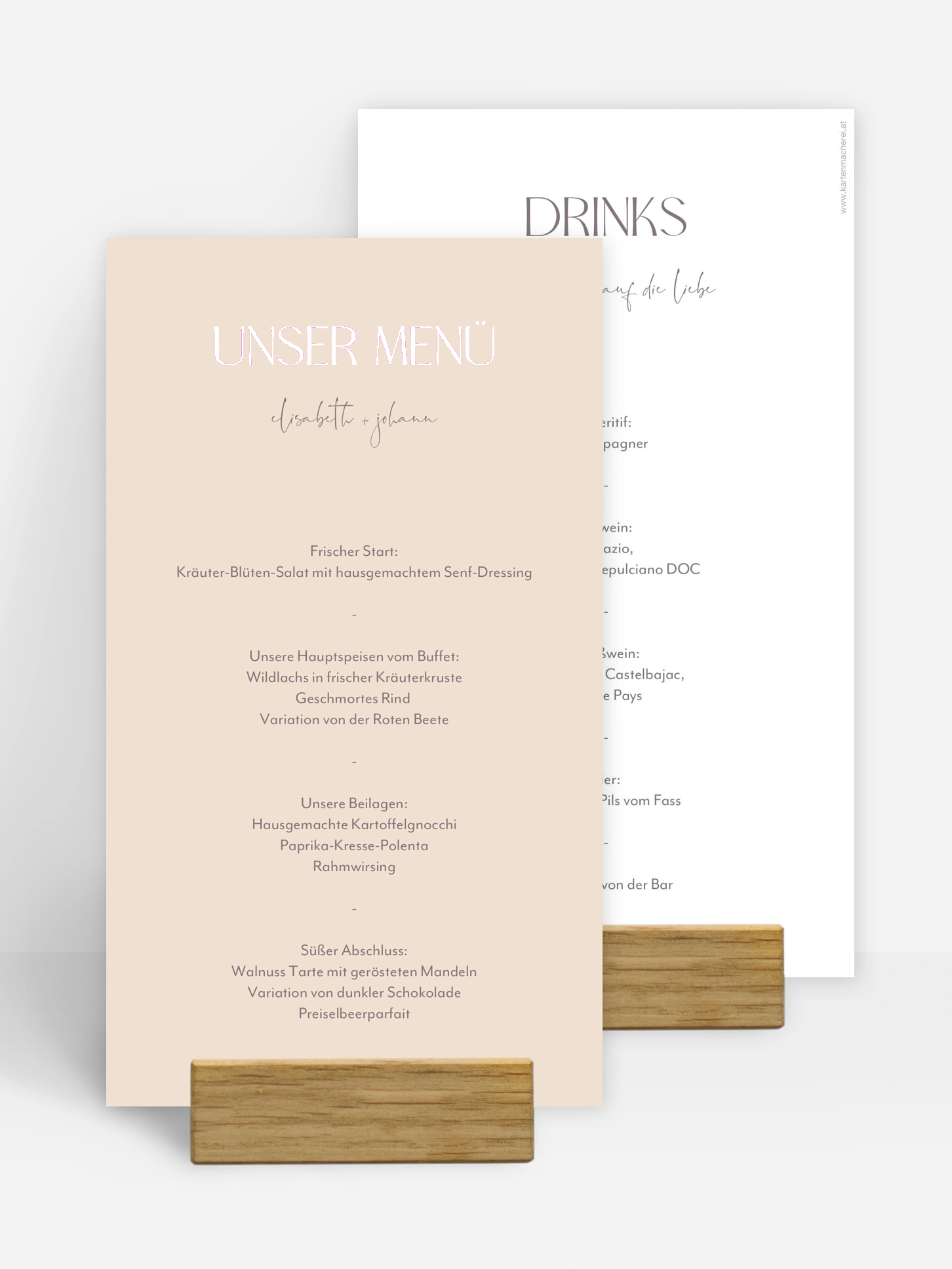 Menükarte Hochzeit Simple Match