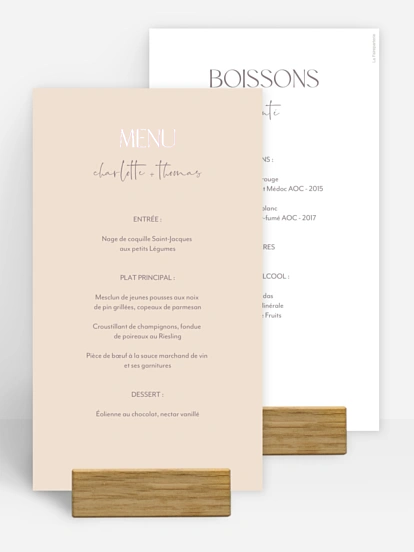 Menu mariage Simple Match