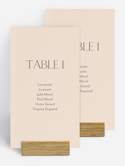 Nom de table mariage Simple Match