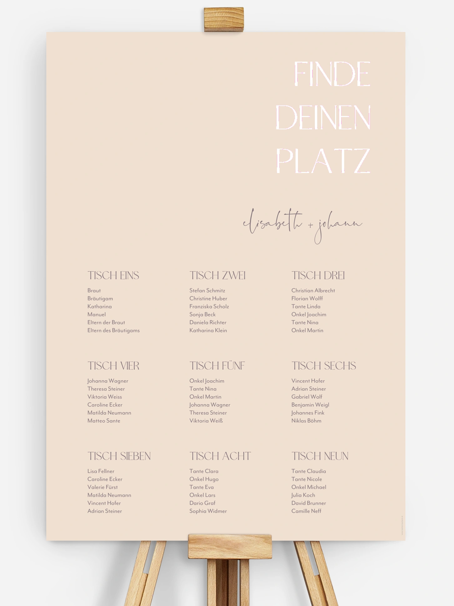Sitzplan Plakat Simple Match