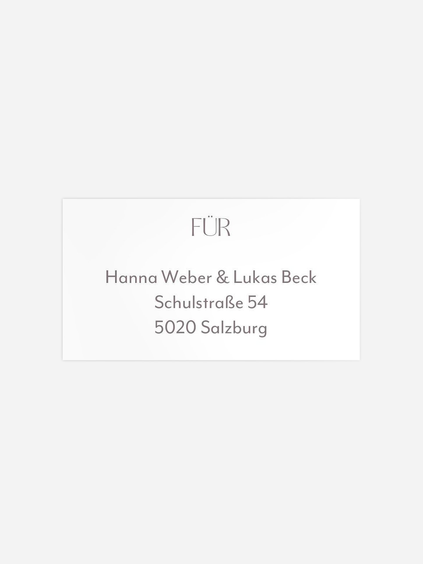 Empfängeraufkleber Hochzeit Simple Match