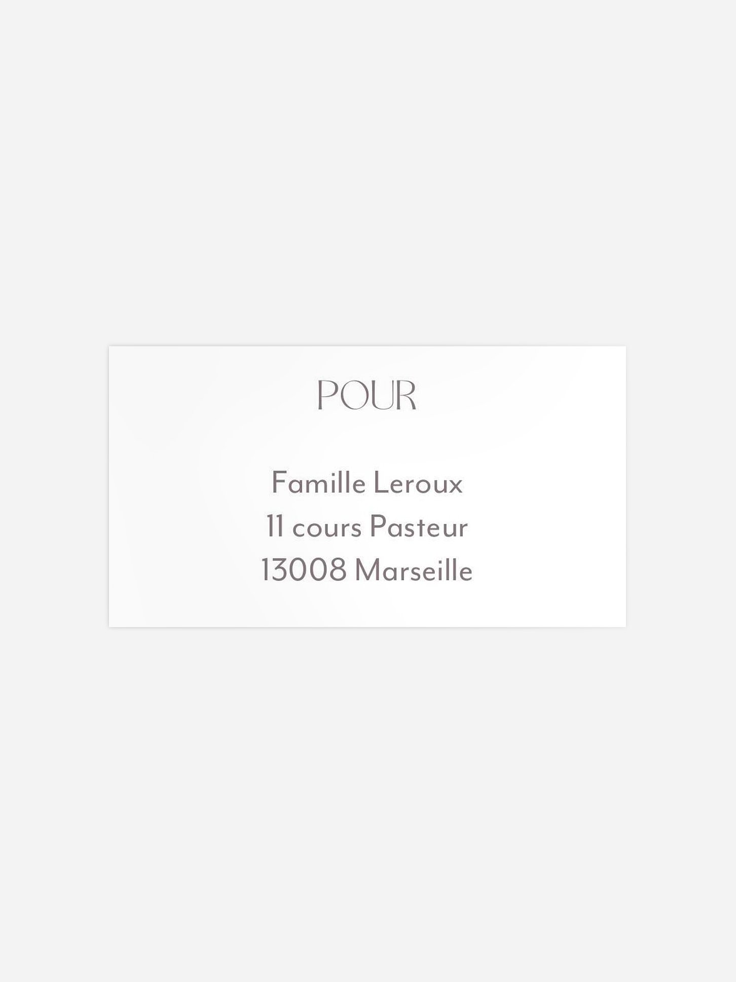 Étiquette destinataire mariage Simple Match