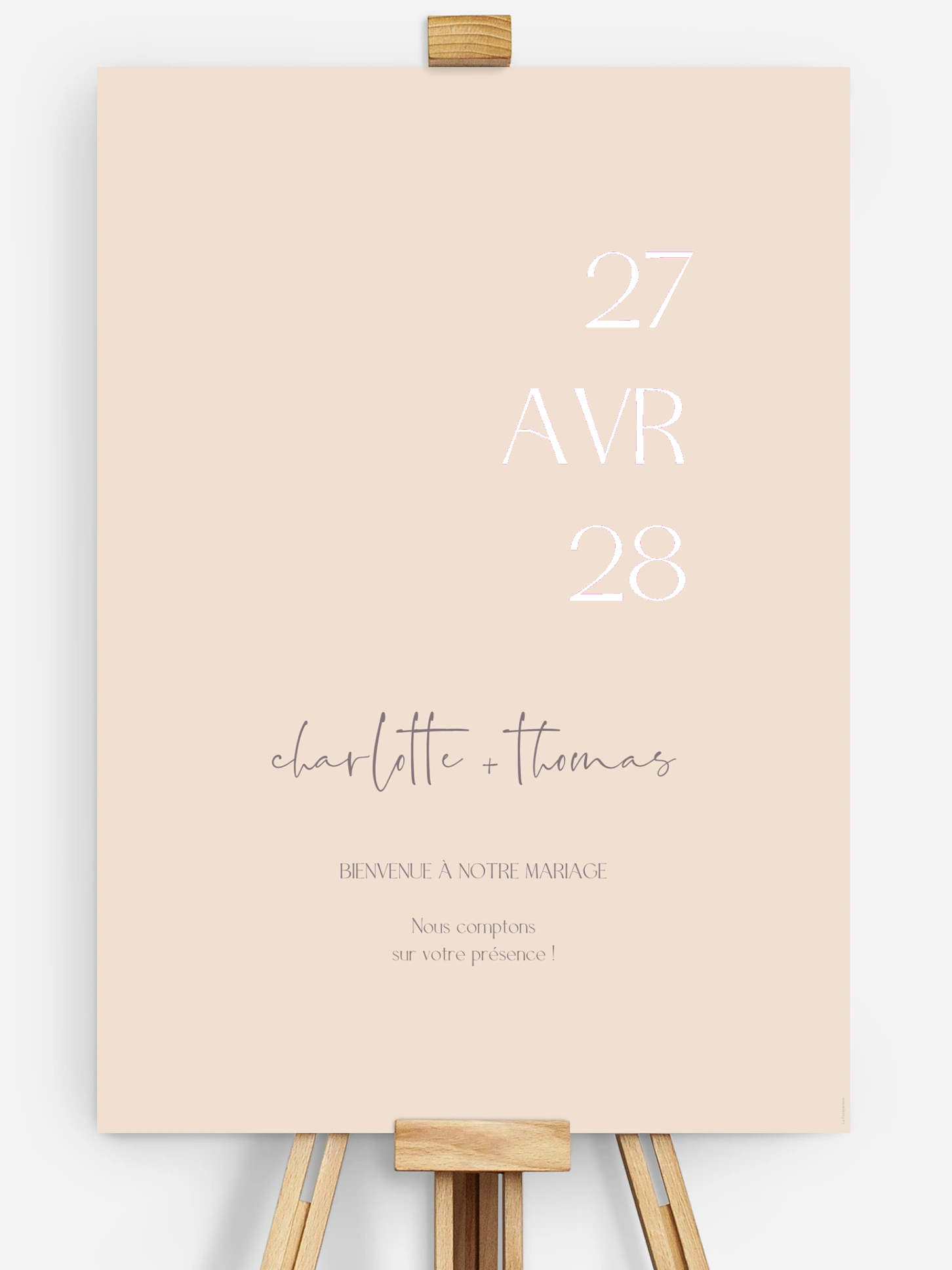 Poster bienvenue mariage Simple Match