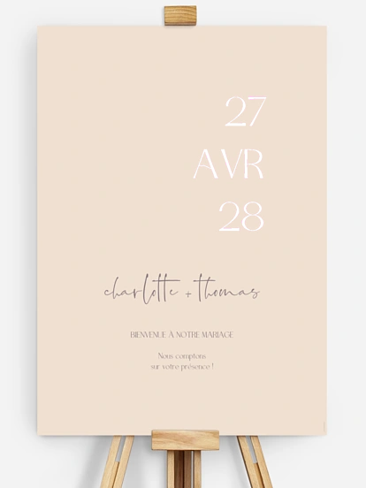 Poster bienvenue mariage Simple Match