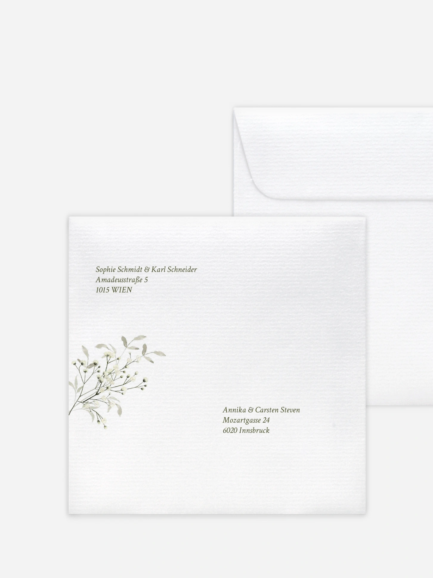 Bedruckter Briefumschlag Hochzeit Love in Bloom