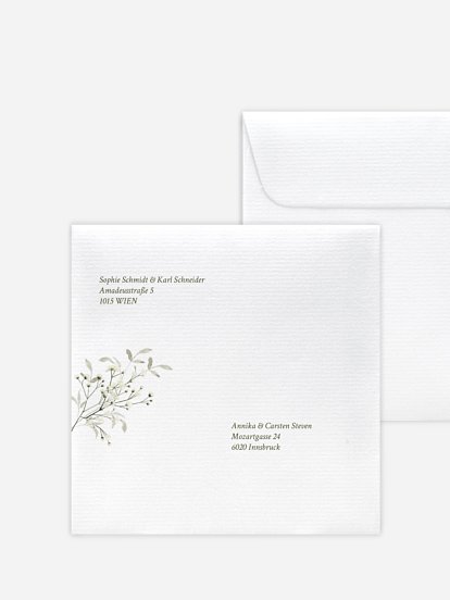 Bedruckter Briefumschlag Hochzeit Love in Bloom
