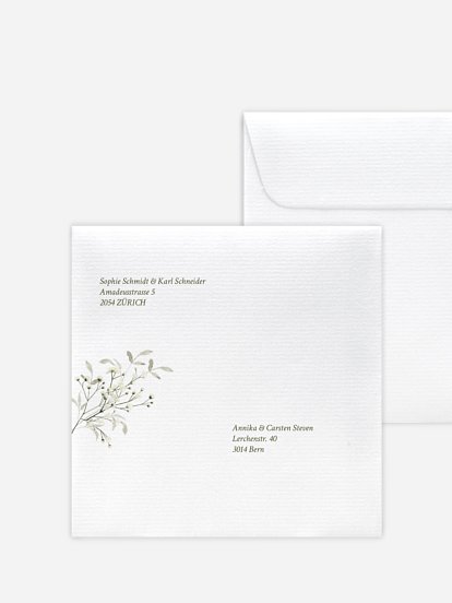 Bedruckter Briefumschlag Hochzeit Love in Bloom