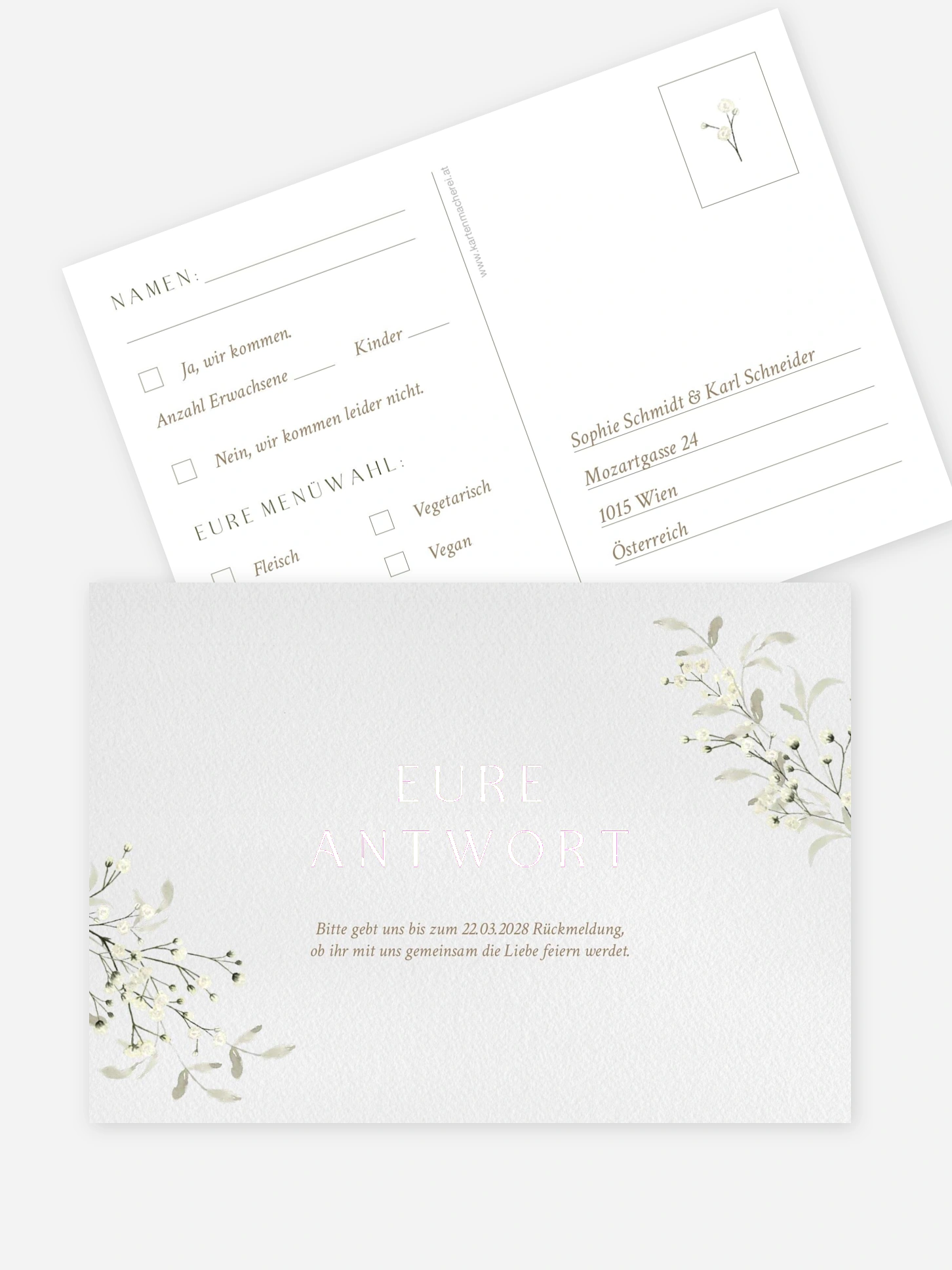 Antwortkarte Hochzeit Love in Bloom
