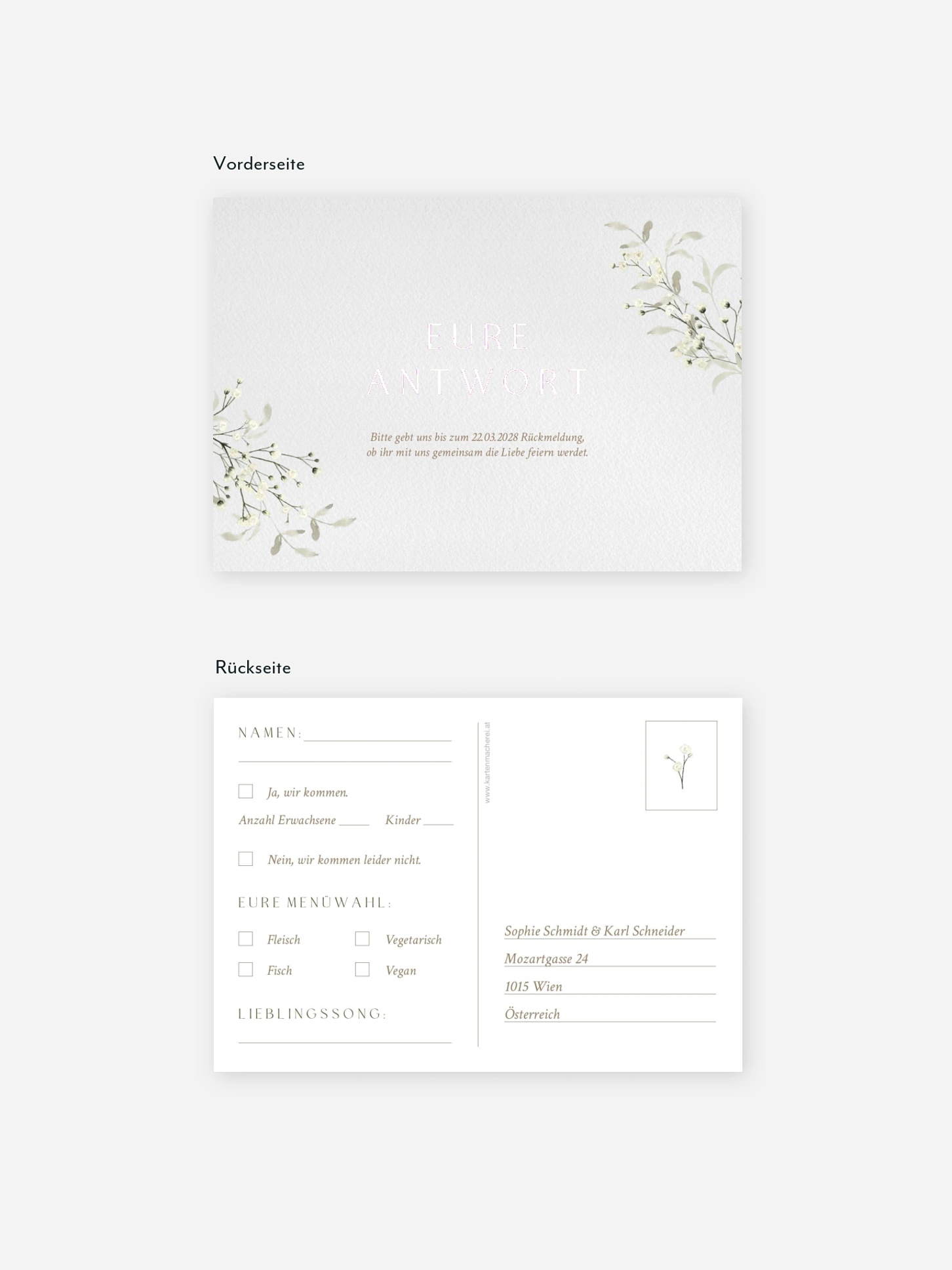 Antwortkarte Hochzeit Love in Bloom