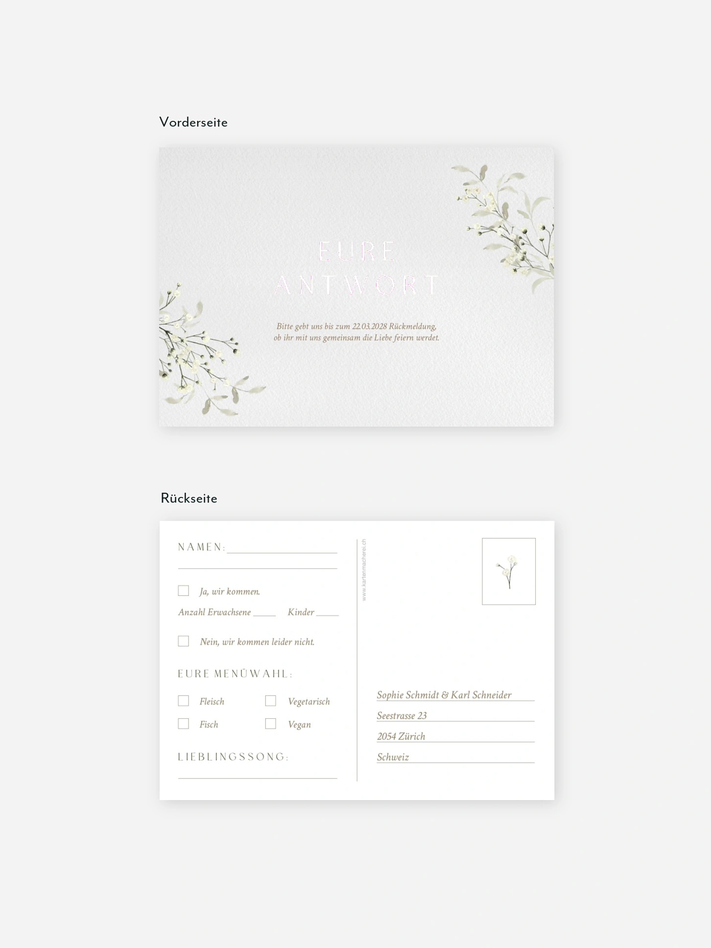 Antwortkarte Hochzeit Love in Bloom