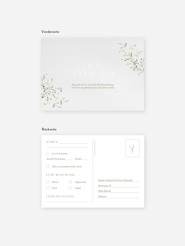Antwortkarte Hochzeit Love in Bloom