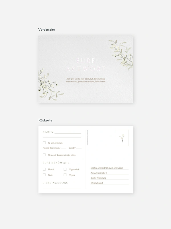 Antwortkarte Hochzeit Love in Bloom