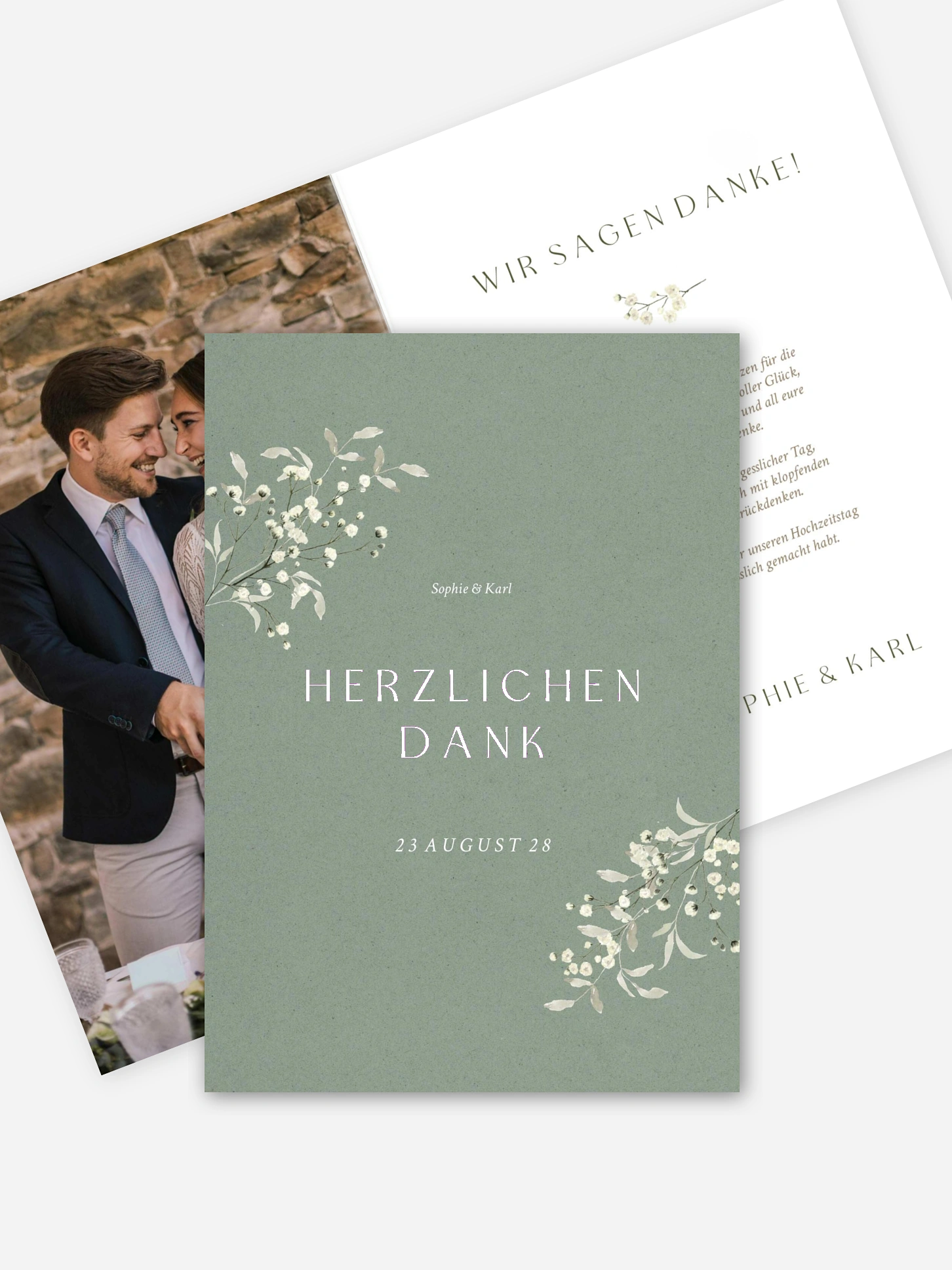 Dankeskarte Hochzeit Love in Bloom