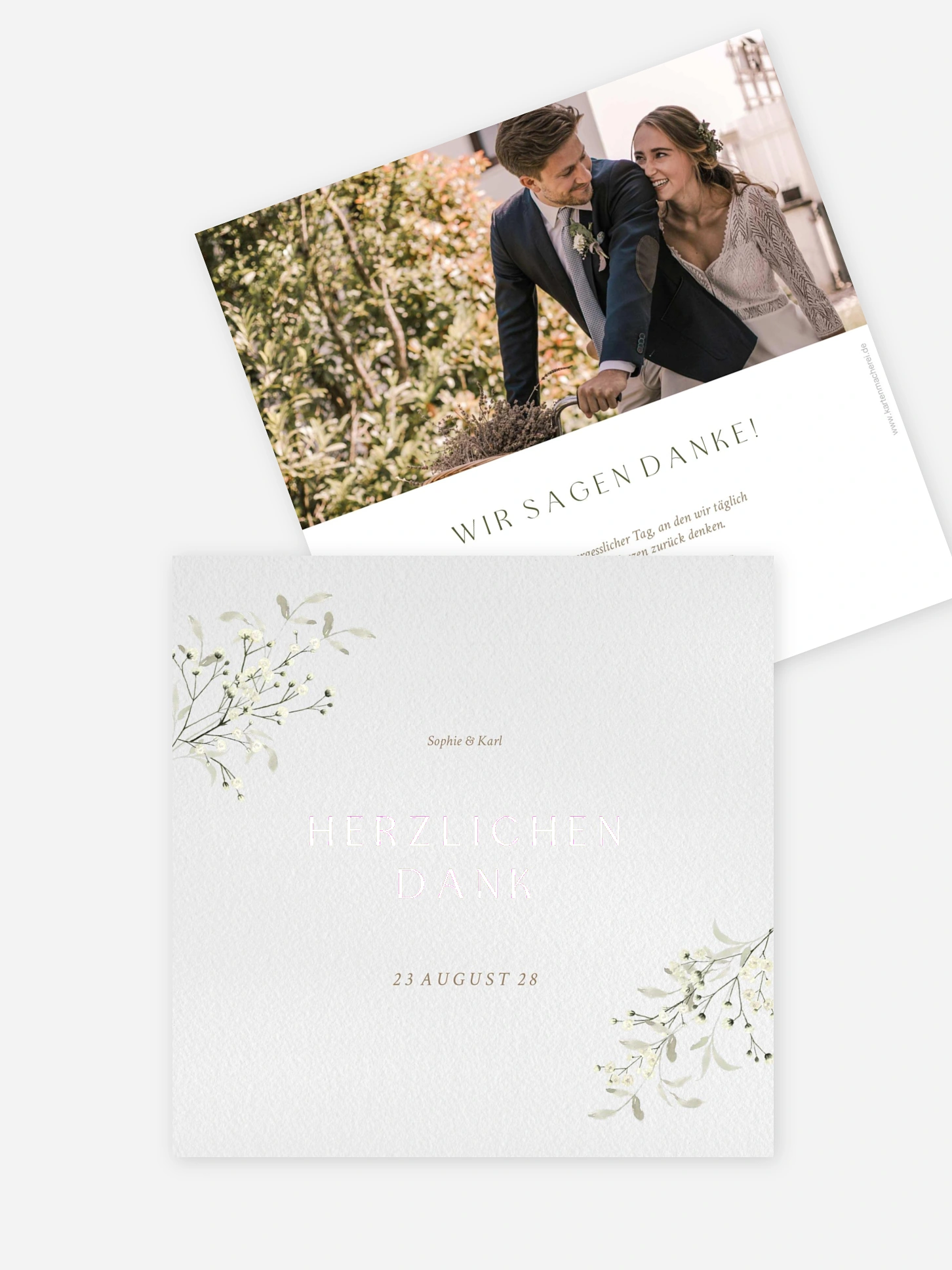 Dankeskarte Hochzeit Love in Bloom