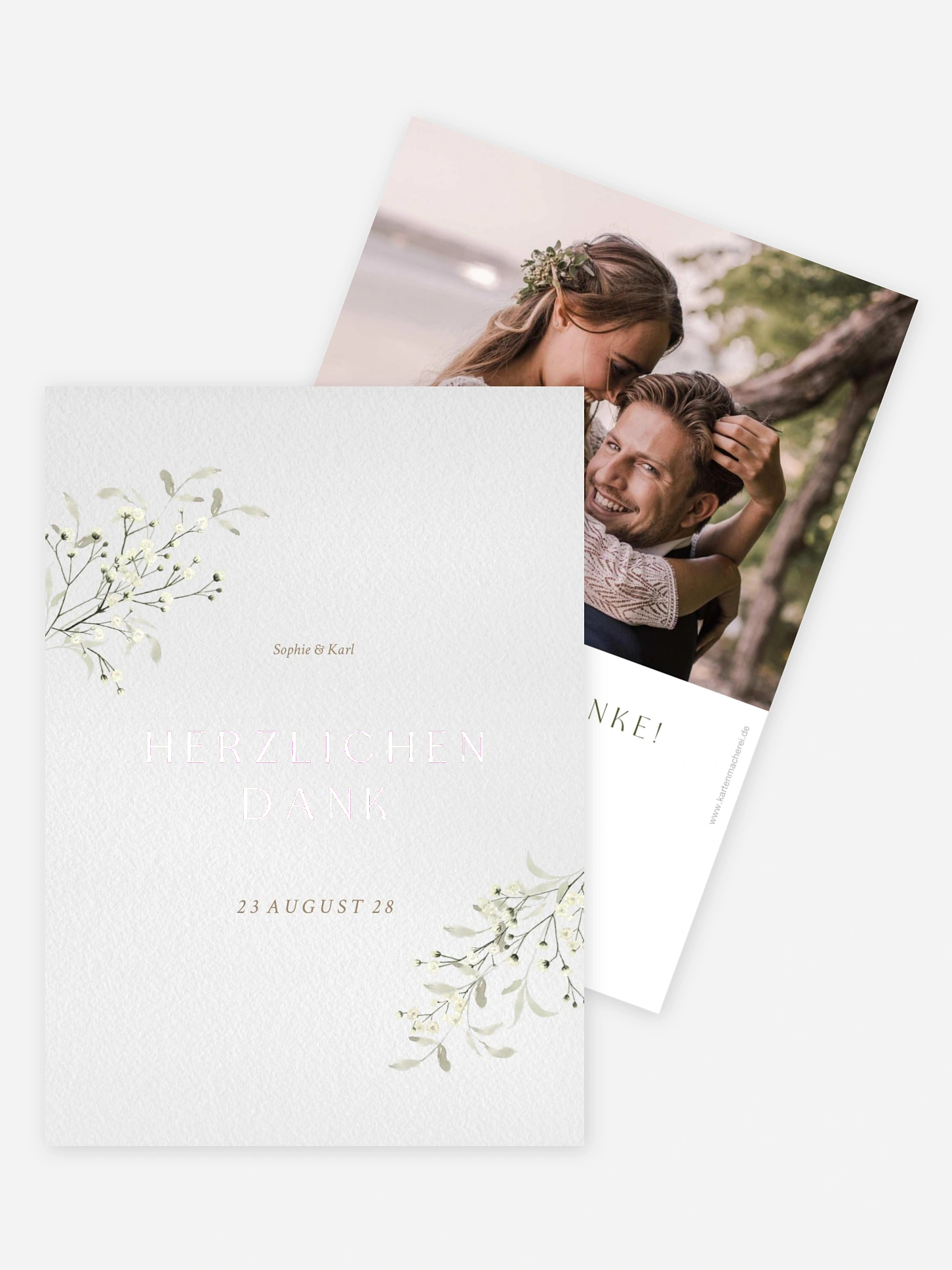 Dankeskarte Hochzeit Love in Bloom