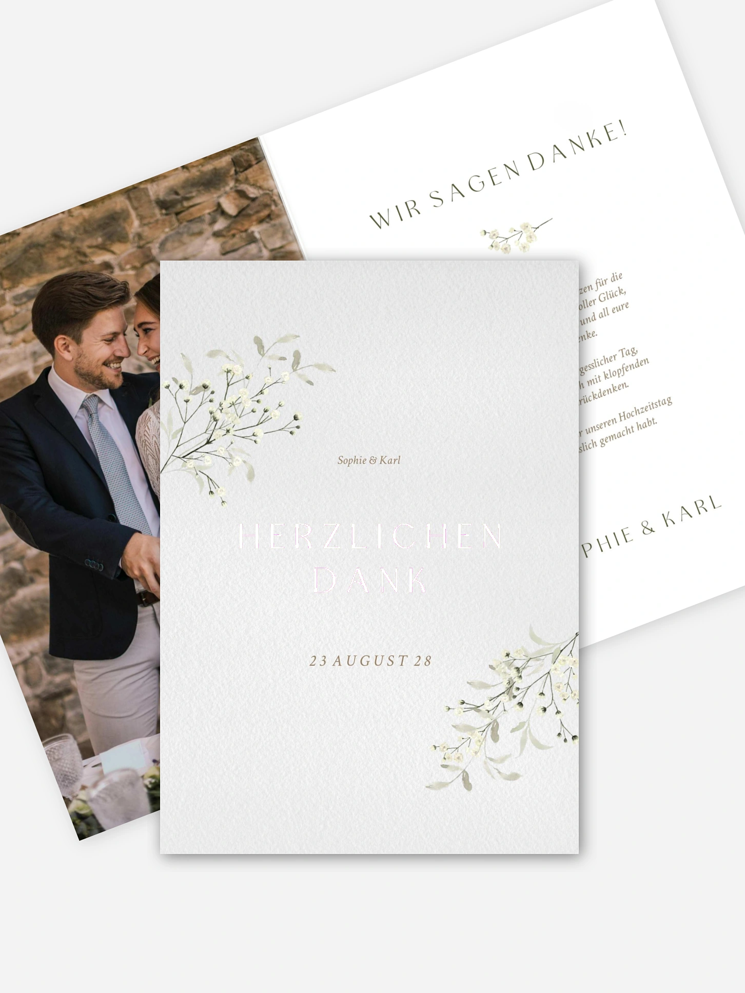 Dankeskarte Hochzeit Love in Bloom