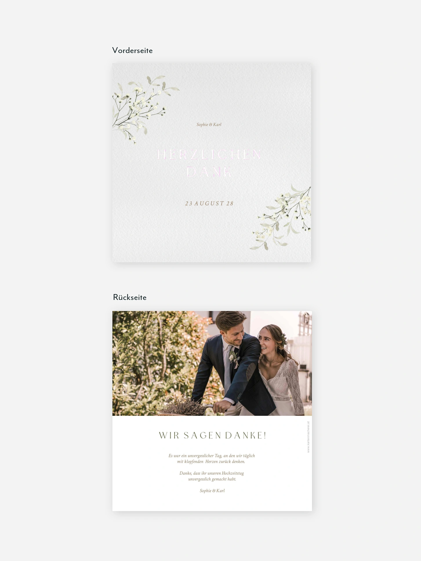 Dankeskarte Hochzeit Love in Bloom