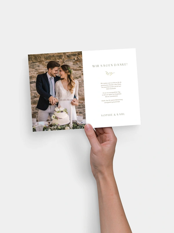 Dankeskarte Hochzeit Love in Bloom