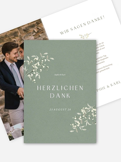 Dankeskarte Hochzeit Love in Bloom
