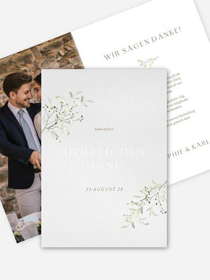 Dankeskarte Hochzeit Love in Bloom