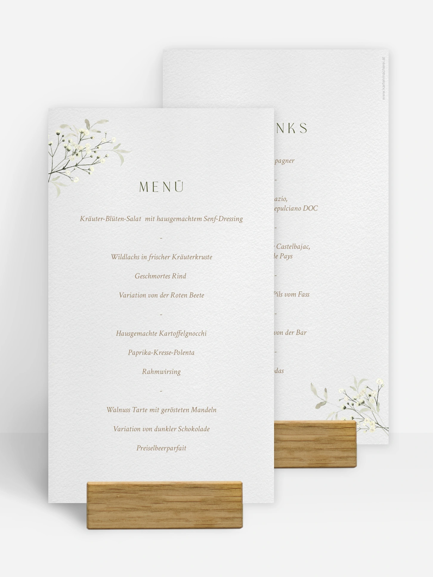 Menükarte Hochzeit Love in Bloom