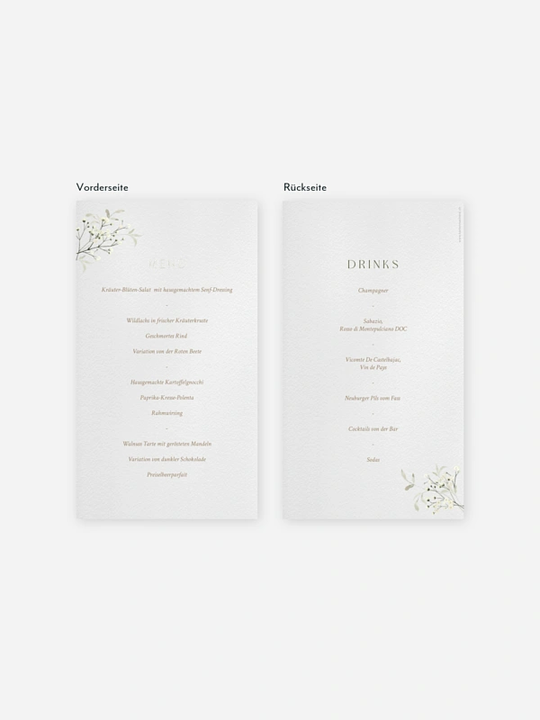 Menükarte Hochzeit Love in Bloom