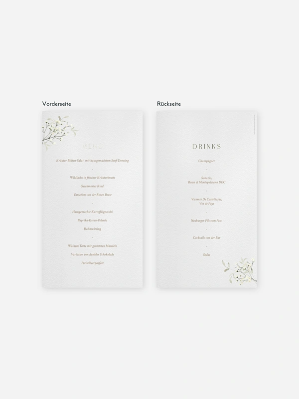Menükarte Hochzeit Love in Bloom
