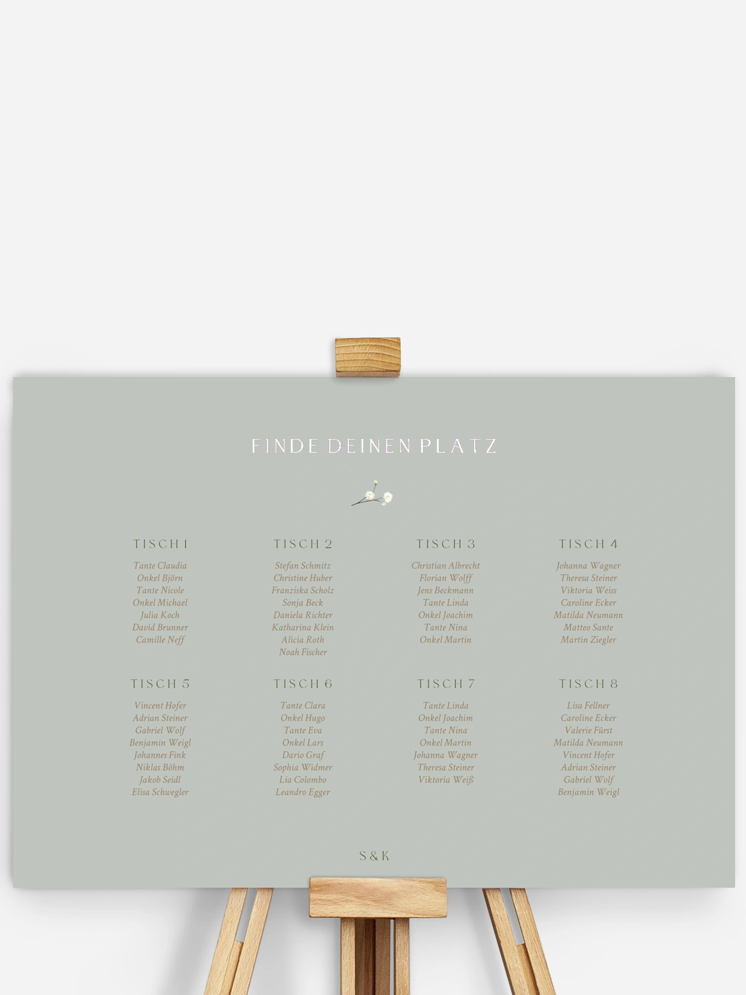 Sitzplan Plakat Love in Bloom