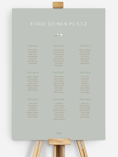 Sitzplan Plakat Love in Bloom