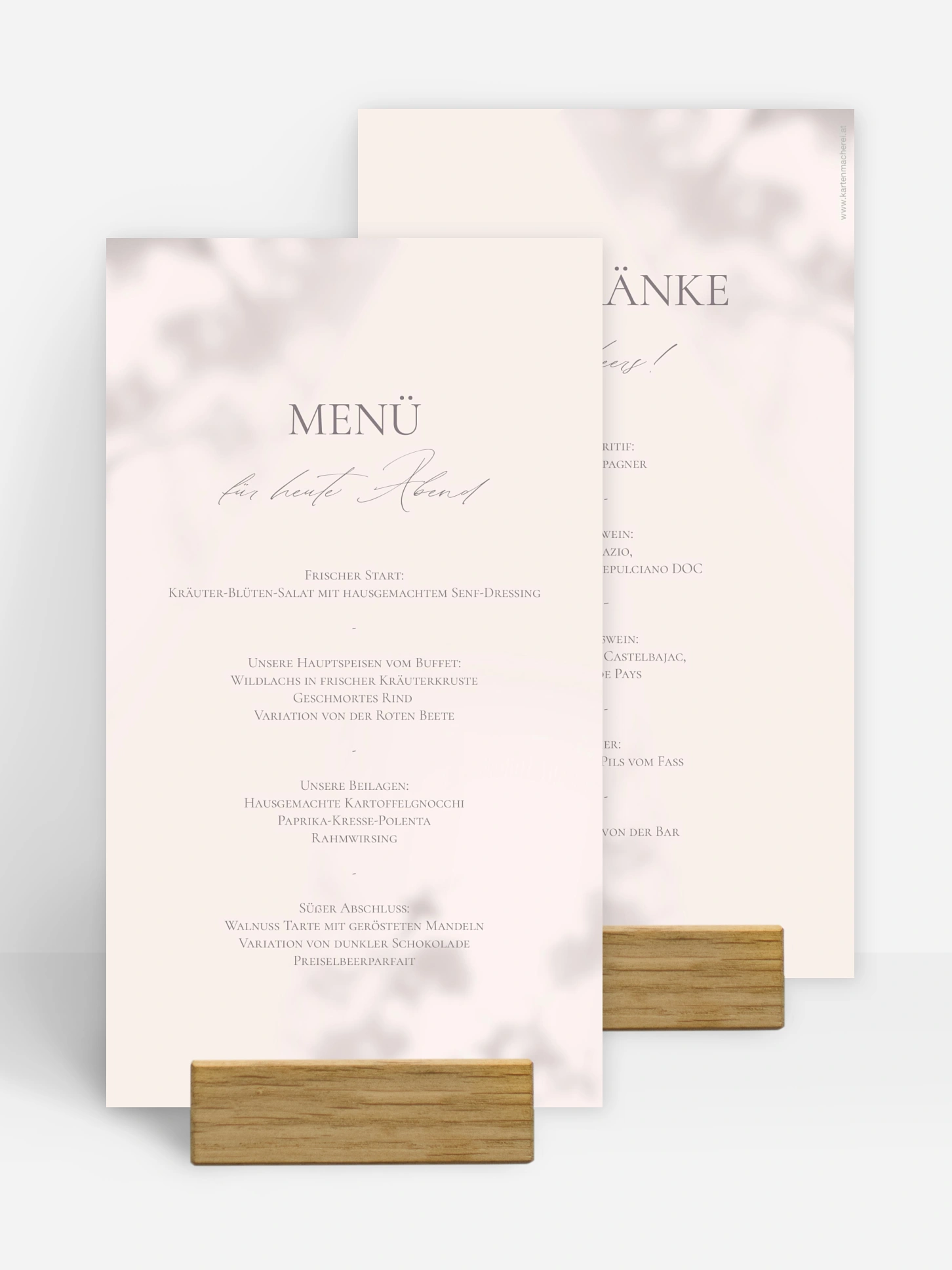 Menükarte Hochzeit Komorebi