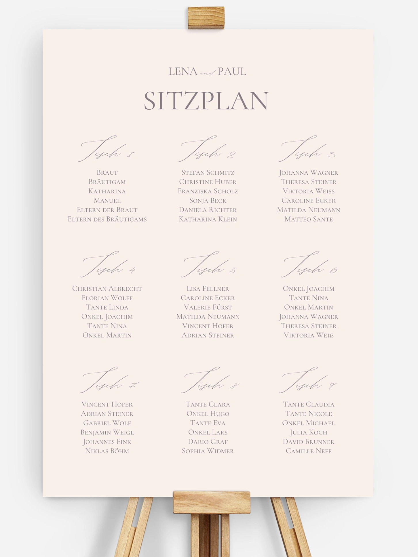 Sitzplan Plakat Komorebi